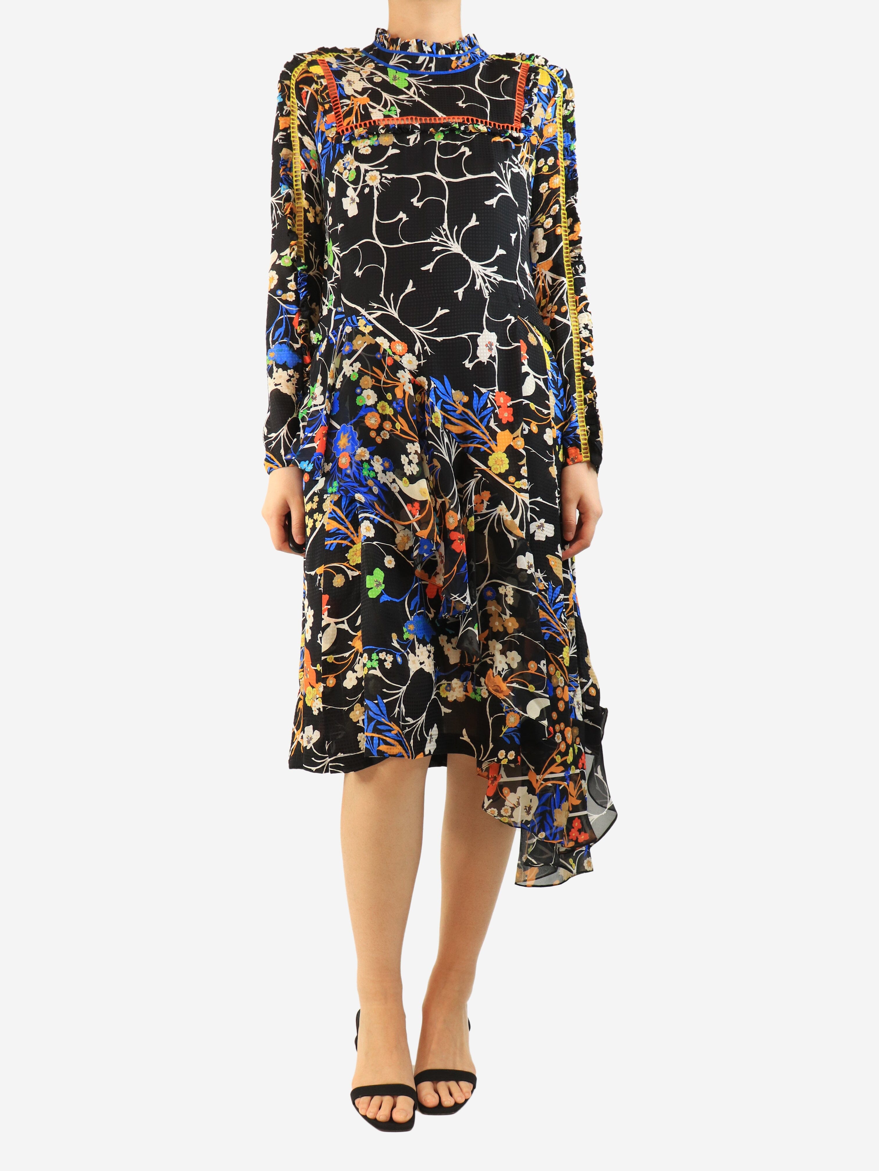 Black printed midi dress - size S Dresses Preen by Thornton Bregazzi 
