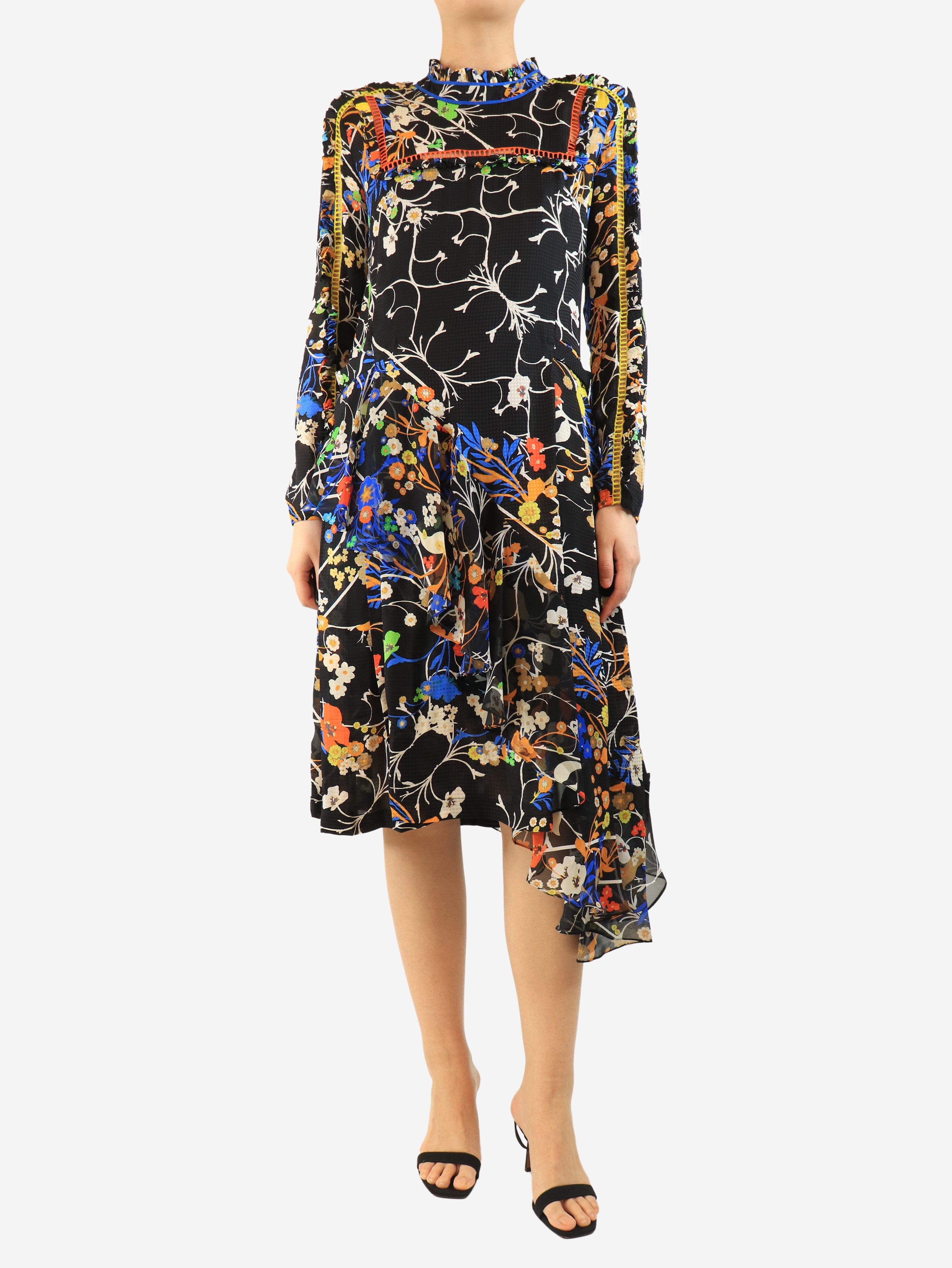 Black printed midi dress - size S Dresses Preen by Thornton Bregazzi 