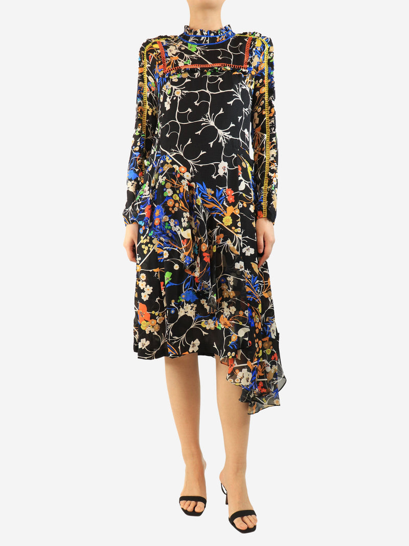 Black printed midi dress - size S Dresses Preen by Thornton Bregazzi 