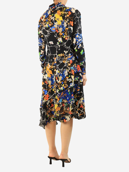 Black printed midi dress - size S alternate image