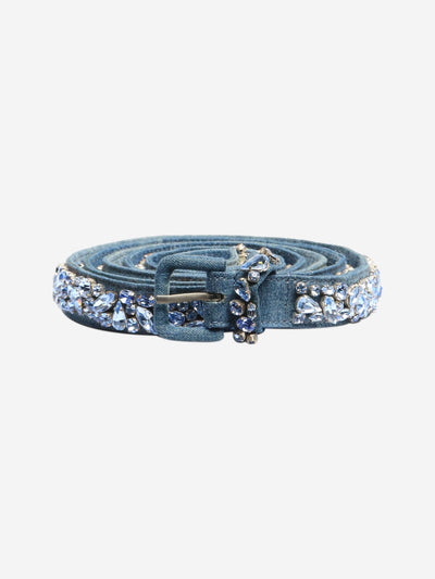 Blue bejewelled wraparound denim belt Belts Ermanno Scervino 