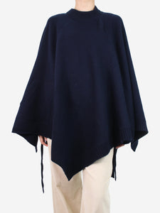 Chloe Blue high-neck cashmere poncho - size M