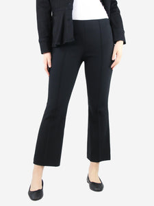 The Row Black elasticated waist pleated trousers - size UK 12