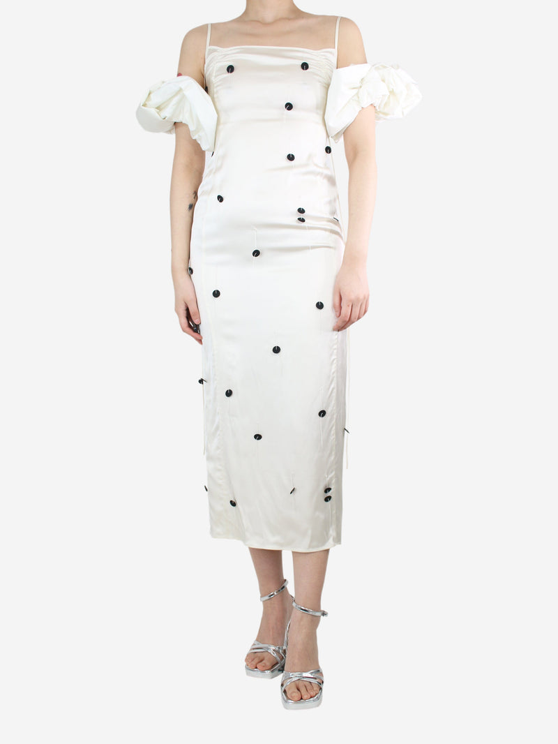 Cream puff-sleeved midi dress - size UK 8 Dresses Jacquemus 