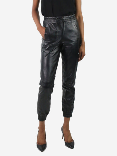 Black cuffed leather trousers - size FR 36 Trousers Ste Galerie Birkemeyer 