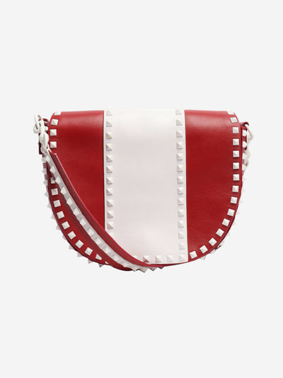 Red and white Rockstud Saddle bag Shoulder bags Valentino 