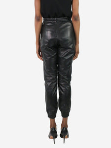 Ste Galerie Birkemeyer Black cuffed leather trousers - size FR 36