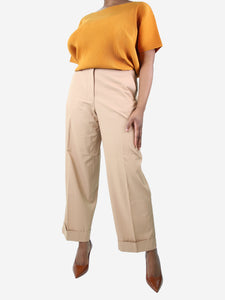 Dries Van Noten Camel pocket trousers - size UK 12