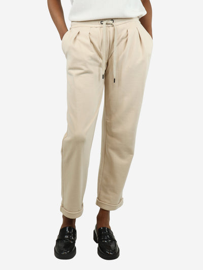 Cream straight-leg pleated drawstring trousers - size XS Trousers Brunello Cucinelli 