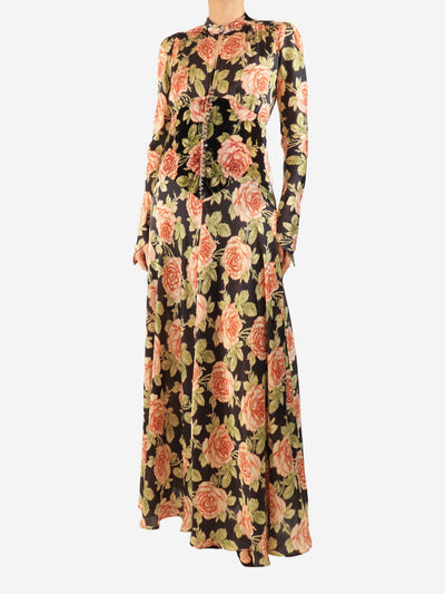 Brown floral maxi dress - size UK 10 Dresses Paco Rabanne 