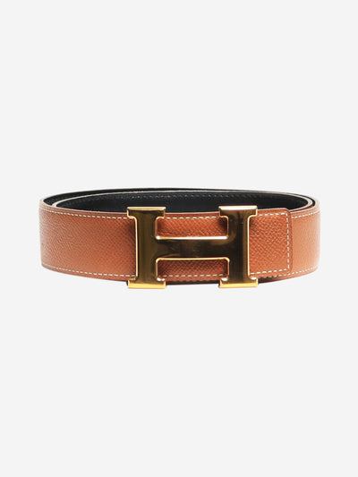 Tan H leather belt
