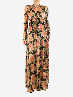 Brown floral maxi dress - size UK 10 Dresses Paco Rabanne 