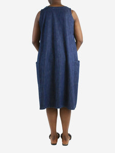 Eskandar Blue sleeveless denim dress - size UK 12