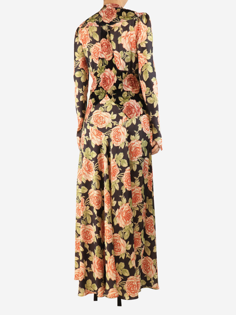 Brown floral maxi dress - size UK 10 Dresses Paco Rabanne 