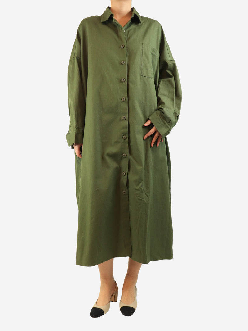 Olive green oversized shirt dress - One size Dresses The Frankie Shop 