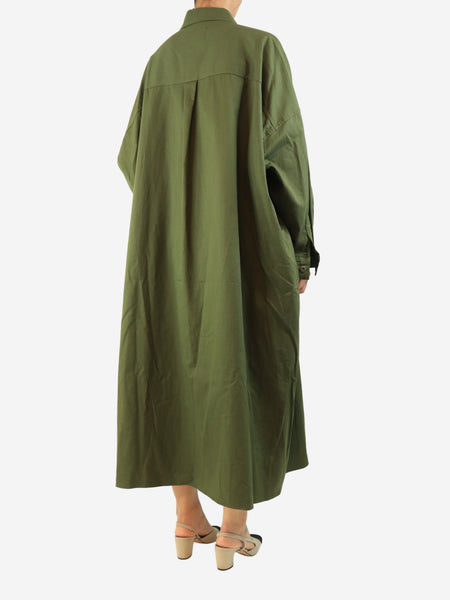 Olive green oversized shirt dress - One size alternate image