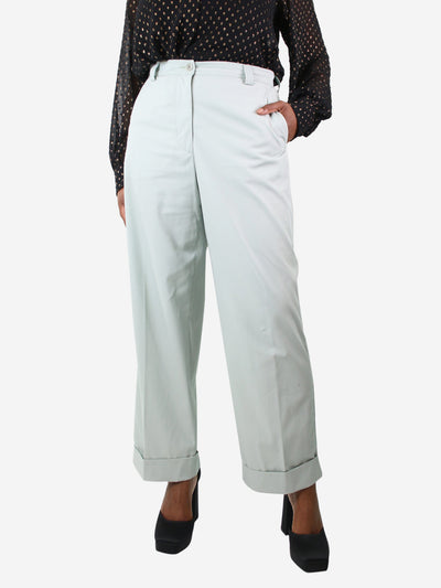 Pale green cotton pocket trousers - size UK 12 Trousers Dries Van Noten 
