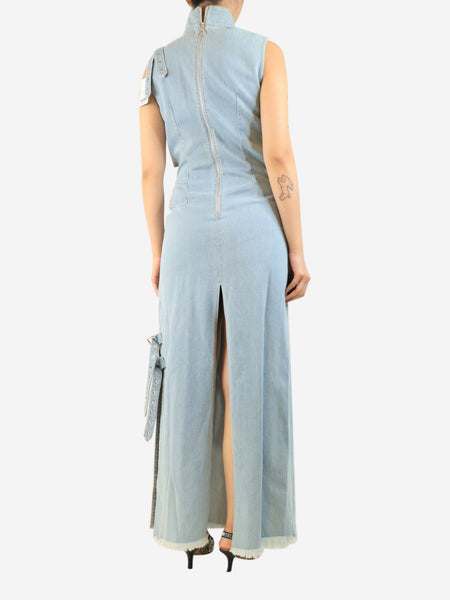 Blue denim cut-out maxi dress - size S alternate image