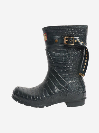 Grey croc embossed rain boots - size EU 37 (UK 4) Boots Jimmy Choo x Hunter 
