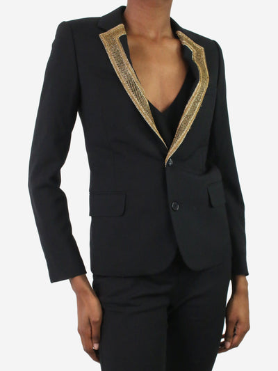 Black buttoned blazer with metal embroidery - size FR 34 Coats & Jackets Saint Laurent