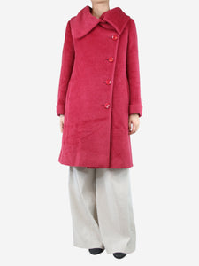 Max Mara Red alpaca-blend coat - size UK 10