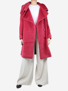 Max Mara Red alpaca-blend coat - size UK 10