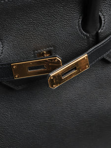 Hermes Black Birkin 35 top handle bag