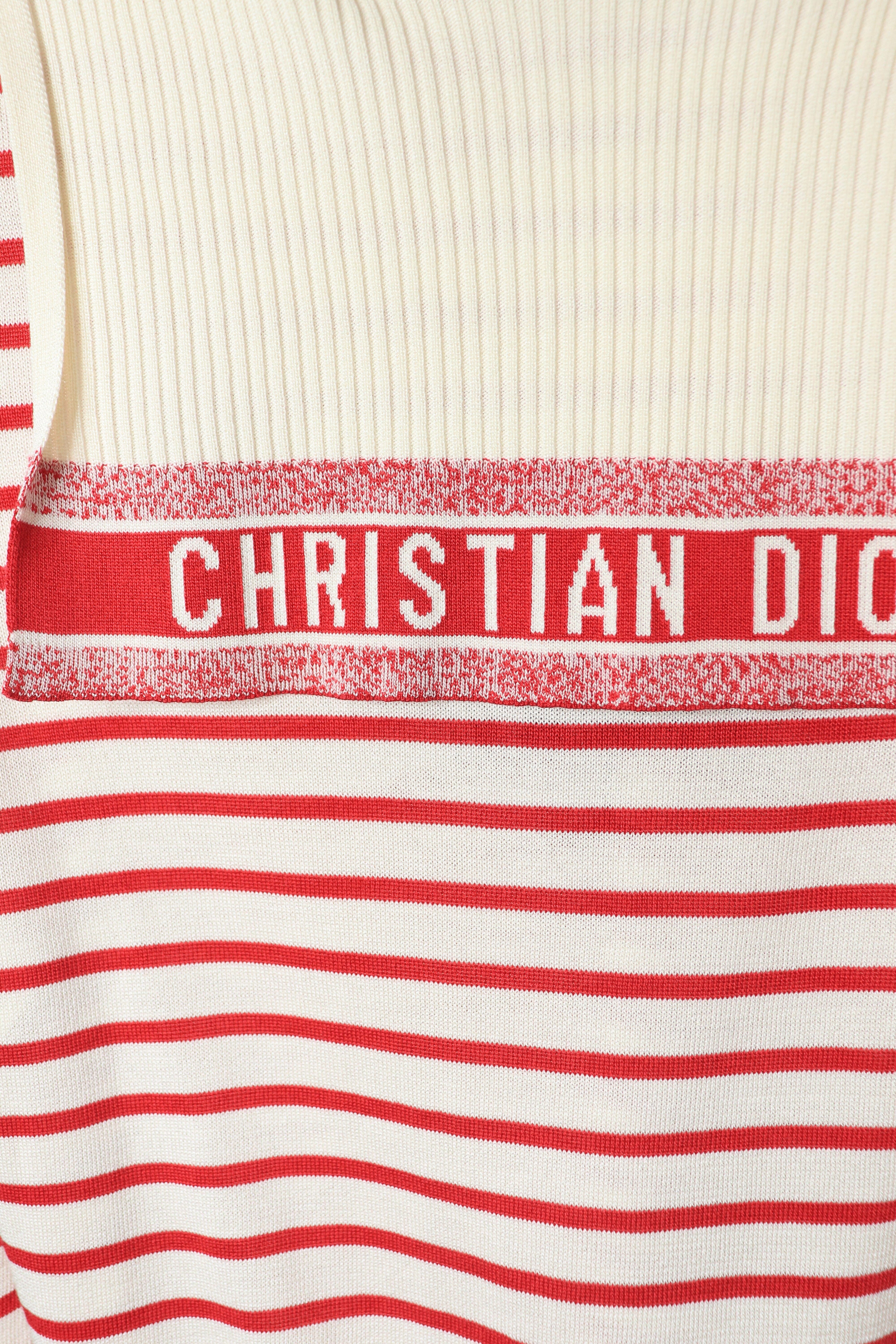 Fine-knit stripe sweater - size UK 8 Knitwear Christian Dior 