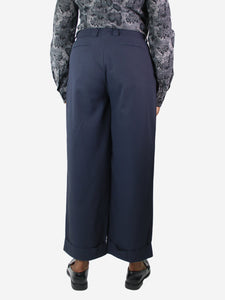 Dries Van Noten Navy blue cotton trousers - size UK 12