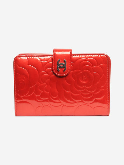 Chanel Red 2010 camellia shimmery wallet Wallet Chanel 