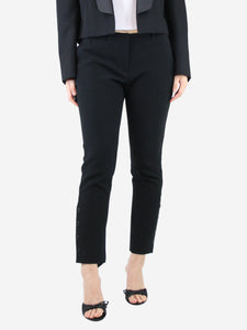 Altuzarra Black buttoned hem tailored trousers - size UK 10