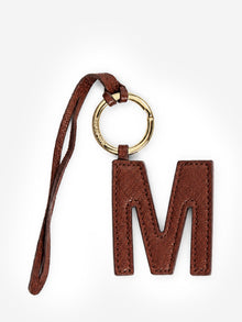 Brown leather M letter keyring Keyrings Mulberry 
