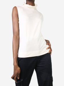 The Row Cream sleeveless high-neck top - size M
