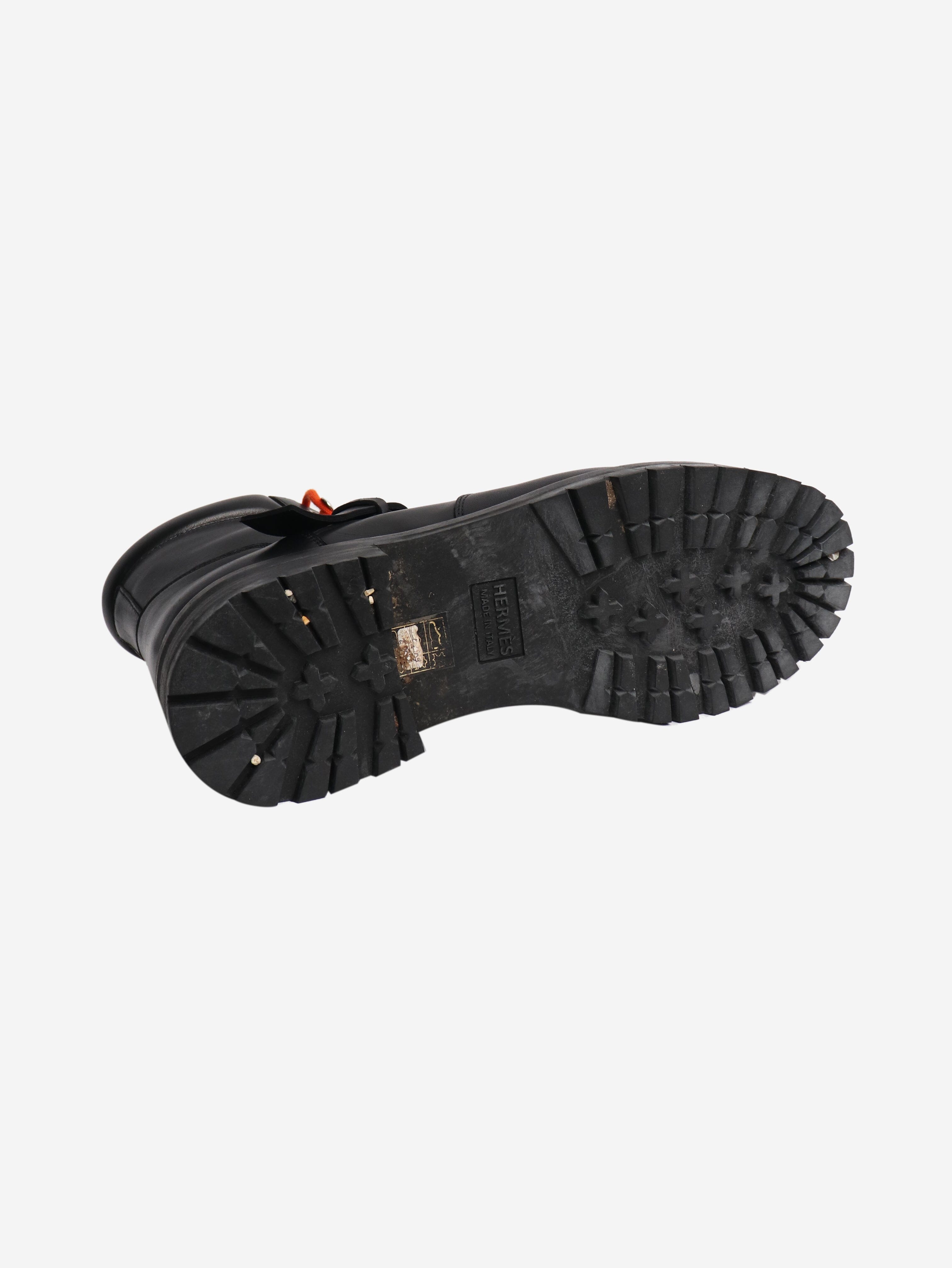 Black leather hiking boots - size EU 38 Boots Hermes 