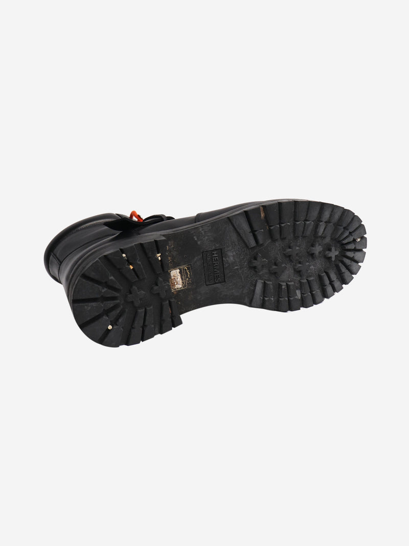 Black leather hiking boots - size EU 38 Boots Hermes 