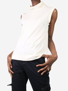 The Row Cream sleeveless high-neck top - size M