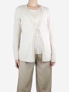 Loro Piana Beige cashmere top and cardigan set - size UK 18