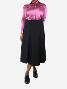 Bamford Black A-line wool skirt - size UK 14