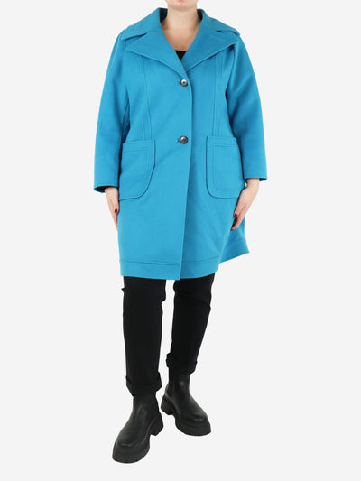 Bright blue wool coat - size UK 16 Coats & Jackets Valentino 