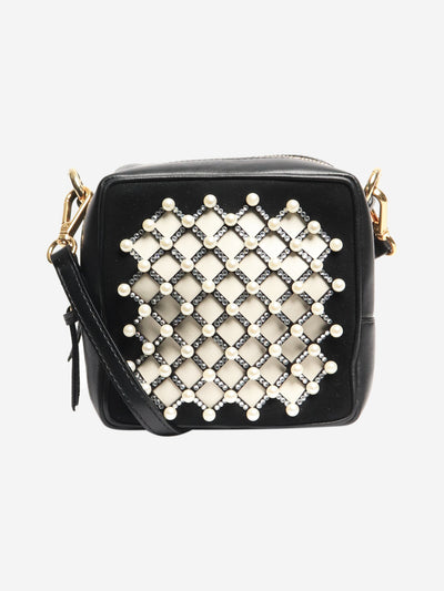 Black faux pearl-lattice cross body bag Cross-body bags Sara Battaglia 