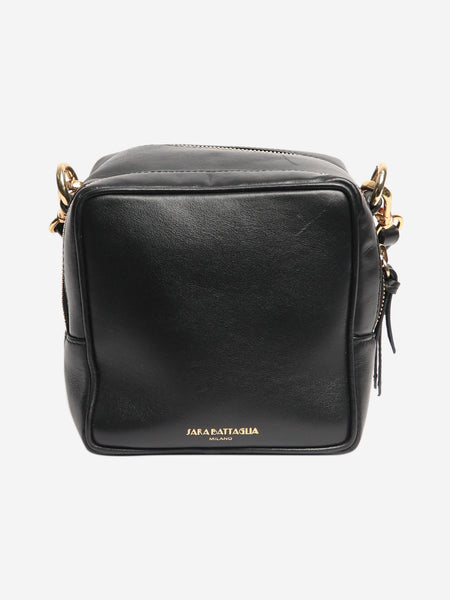 Black faux pearl-lattice cross body bag alternate image
