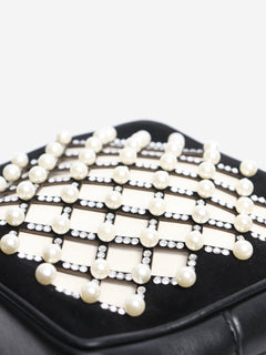 Black faux pearl-lattice cross body bag Cross-body bags Sara Battaglia 