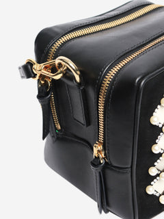 Black faux pearl-lattice cross body bag Cross-body bags Sara Battaglia 