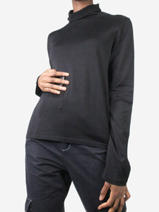 The Row Black roll-neck top - size M