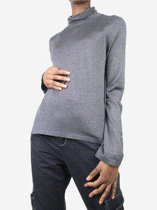 The Row Grey roll-neck top - size M