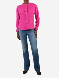 Isabel Marant Pink boucle pocket shirt - size UK 8