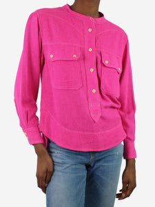 Isabel Marant Pink boucle pocket shirt - size UK 8