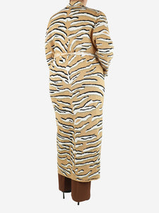 Hayley Menzies Camel tiger print duster cardigan - size L