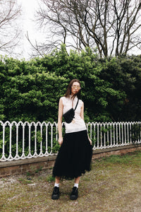 Christian Dior Black tulle pleated midi skirt - size UK 16