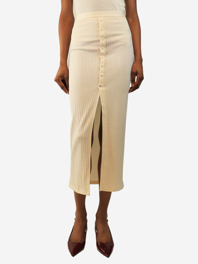 Cream button-down midi skirt - size UK 4 Skirts Fleur De Mal 